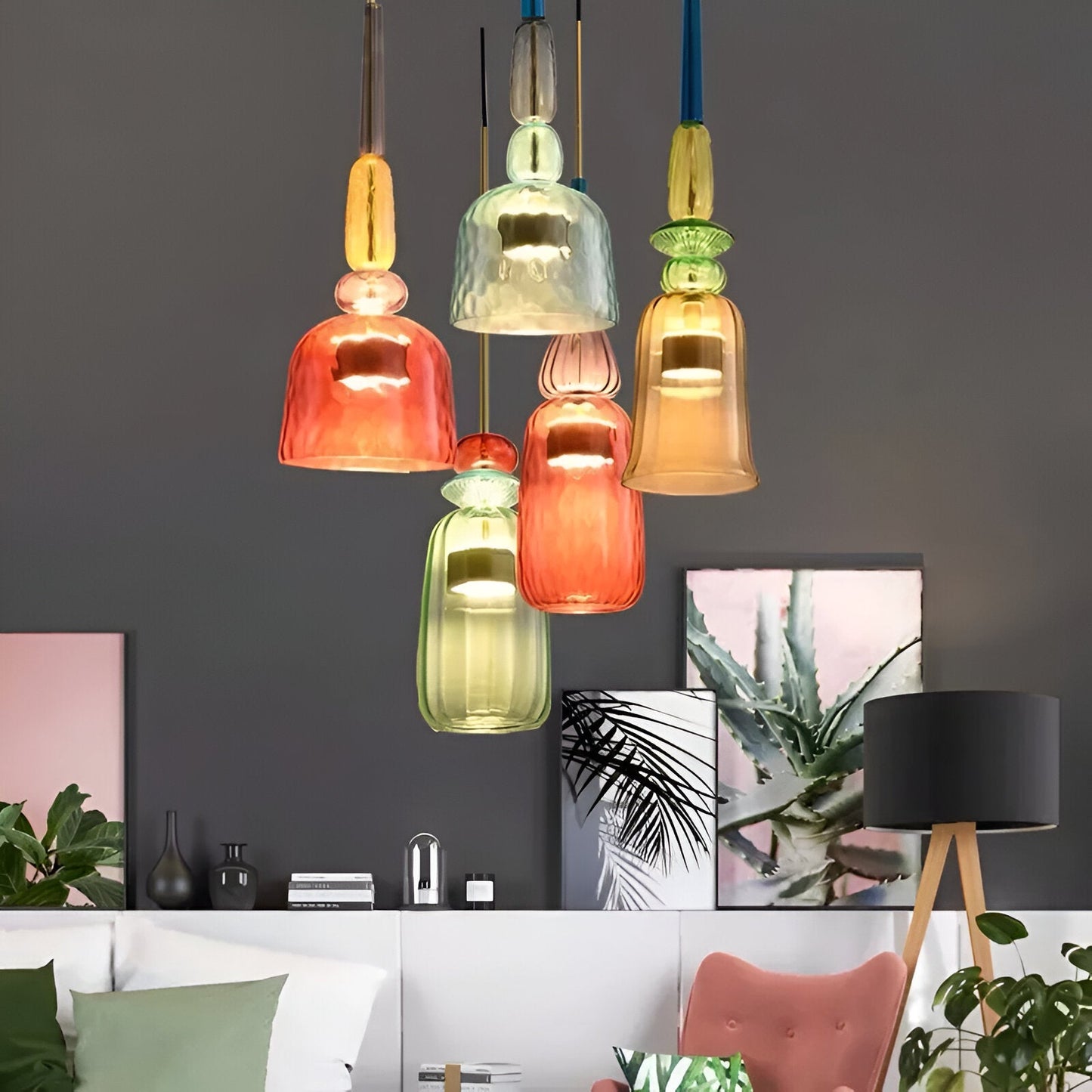 MacaronLight - Kleurrijke Glas Pendellamp met Macaron Design