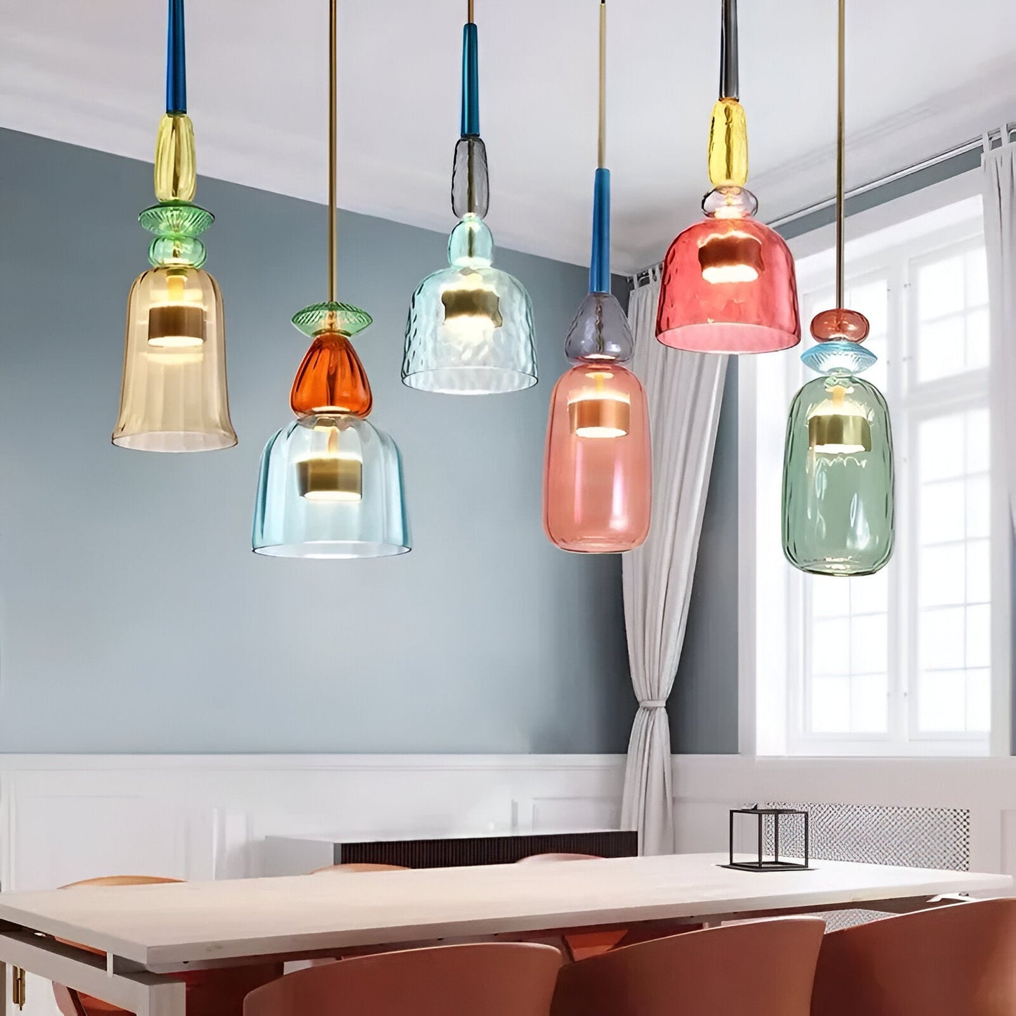 MacaronLight - Kleurrijke Glas Pendellamp met Macaron Design