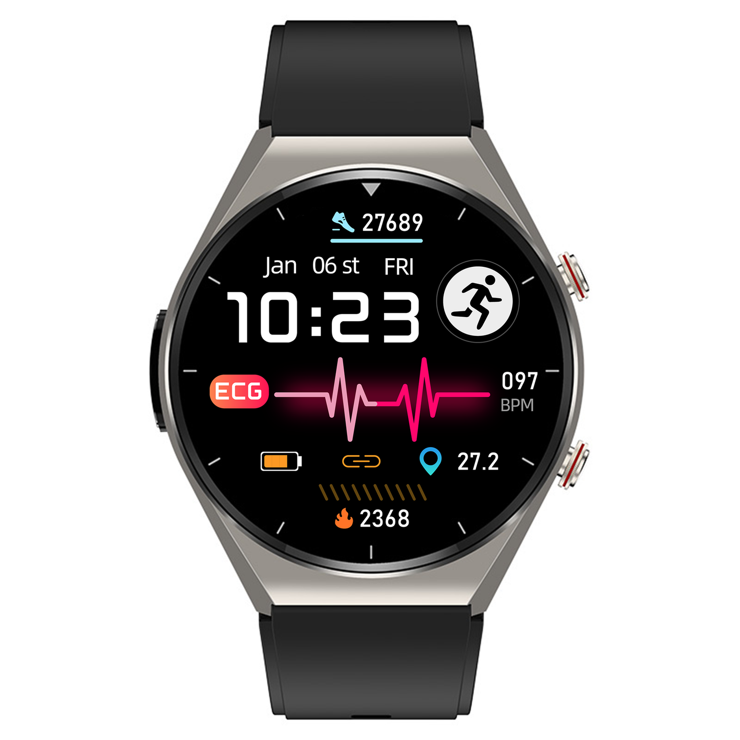 VivaTech - One-Click Bloeddruk ECG/EKG HRV Hartslagmonitor Gezondheid Smartwatch