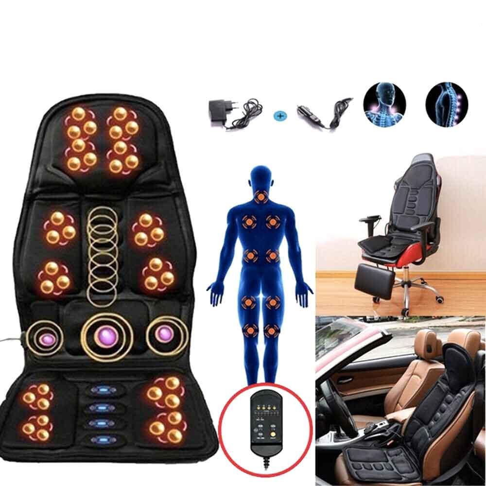 RelaxMax - Massagestoelkussen met 8 standen en verwarmd nekkussen voor in de auto en thuis