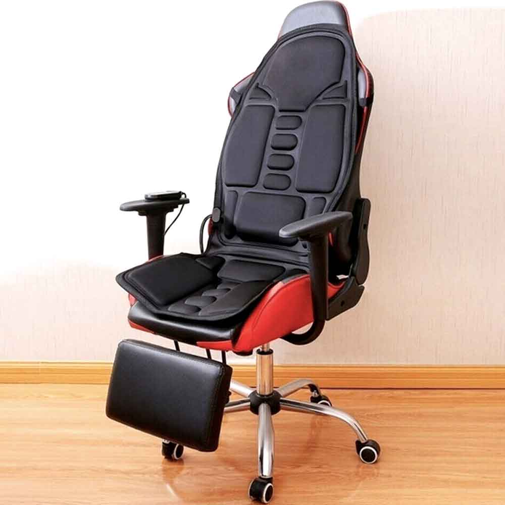 RelaxMax - Massagestoelkussen met 8 standen en verwarmd nekkussen voor in de auto en thuis