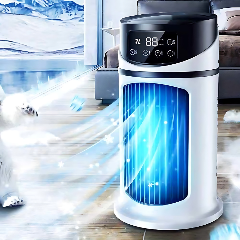 PolarAir - Compacte persoonlijke luchtkoeler met LED verlichting