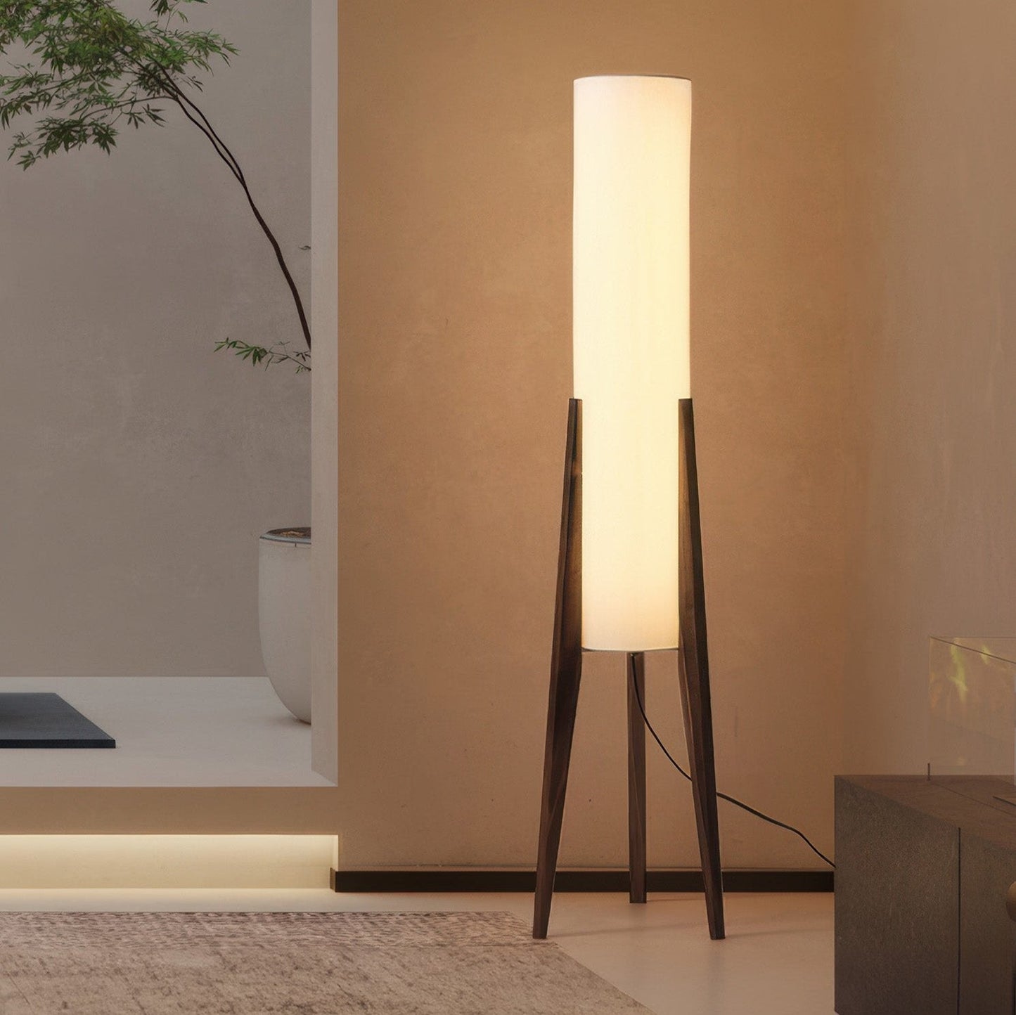 LumiWood - Walnoot houten vloerlamp met LED E27