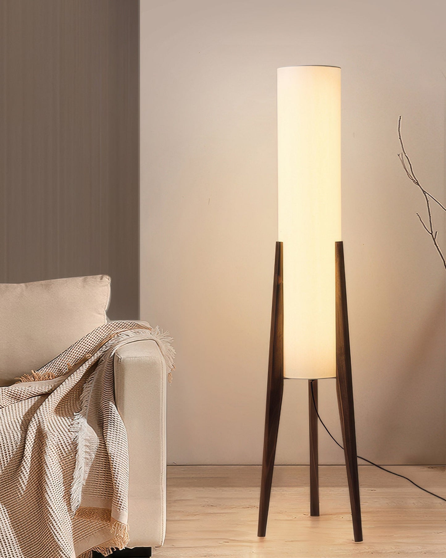 LumiWood - Walnoot houten vloerlamp met LED E27