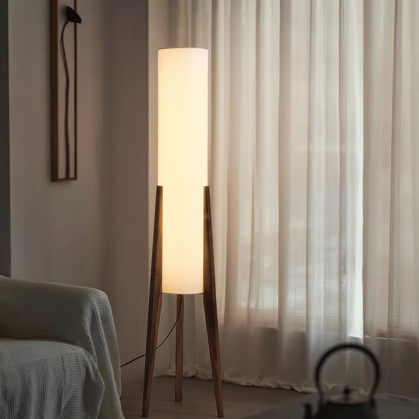 LumiWood - Walnoot houten vloerlamp met LED E27