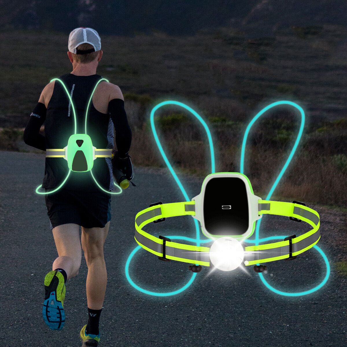 SafeGlow - High Visibility Reflective LED Safety Running Vest