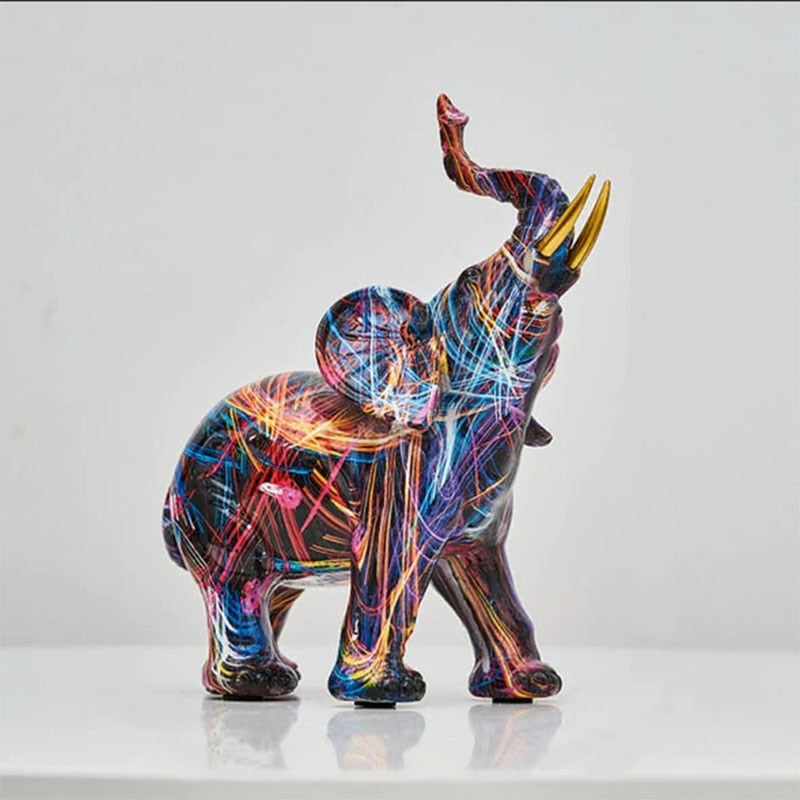 Elephantique - Kleurrijk olifantenbeeld voor interieur