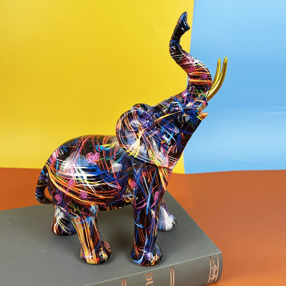 Elephantique - Kleurrijk olifantenbeeld voor interieur