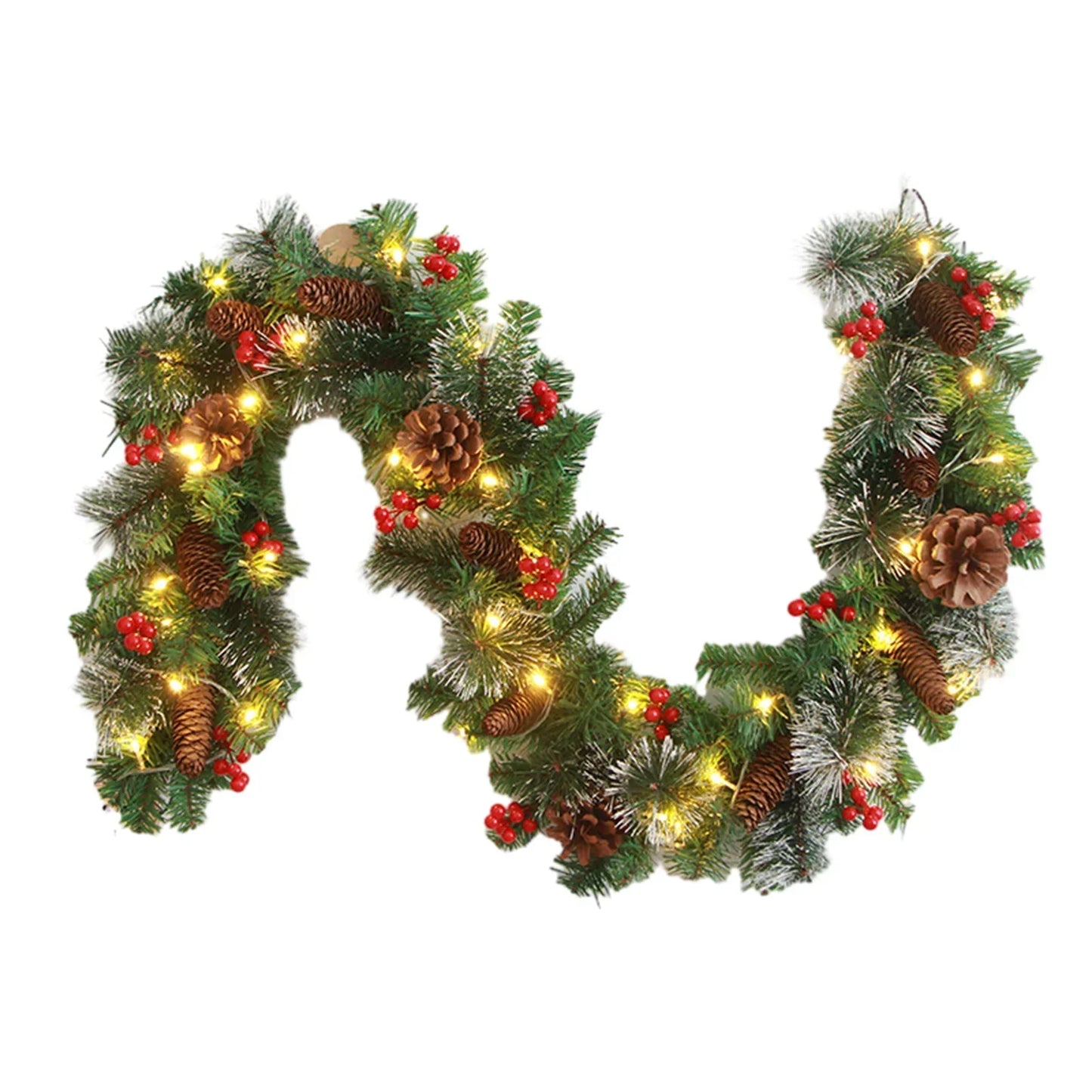 HolidayCharm - Elegante kerstguirlande met bessen en dennenappels