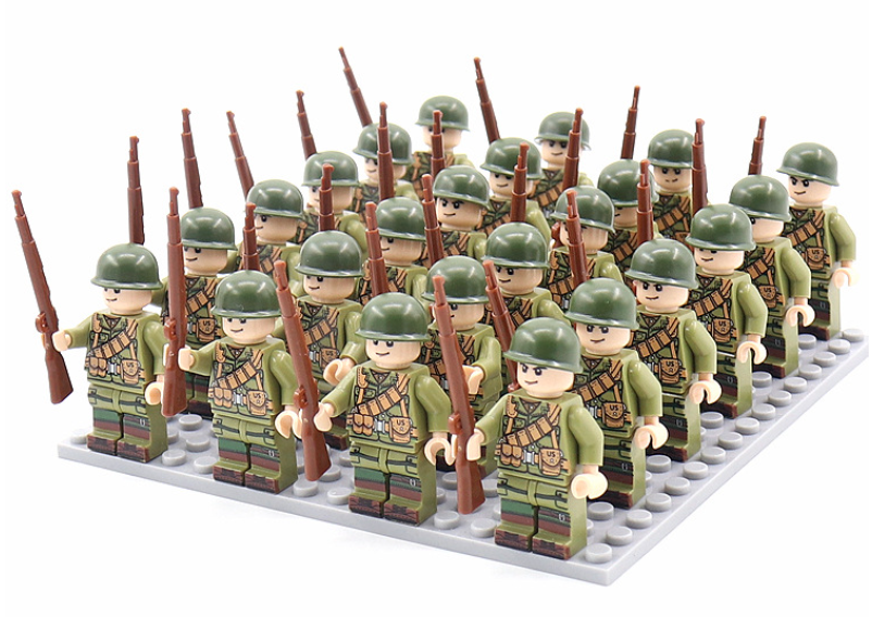 BattleBricks - Set van 21 militaire bouwstenen uit WOII - Duits, Frankrijk, Italië, China