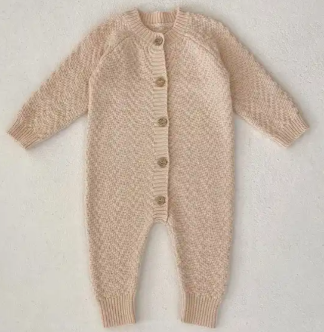 LuminaFlex - Beige Gebreide Babyromper
