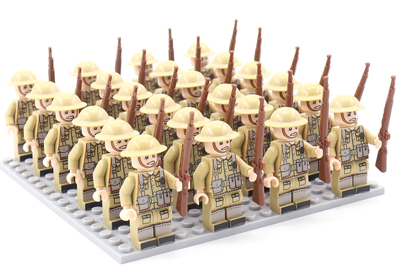 BattleBricks - Set van 21 militaire bouwstenen uit WOII - Duits, Frankrijk, Italië, China