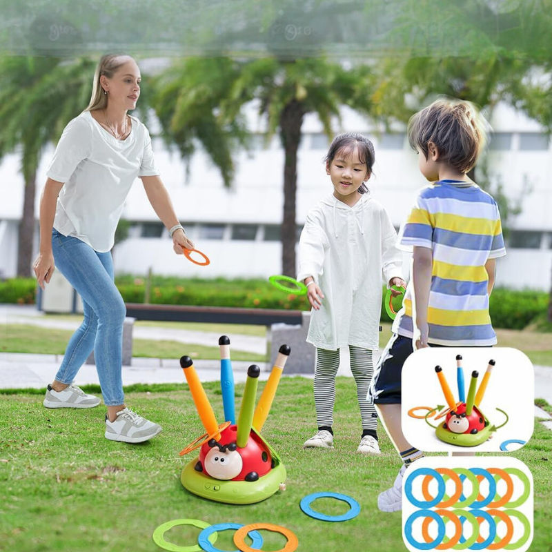 BrightMinds | 3-in-1 Ring Toss Spel Speelgoed en Raketlanceerder voor Kinderen - Buitenspeelgoed 4 jaar