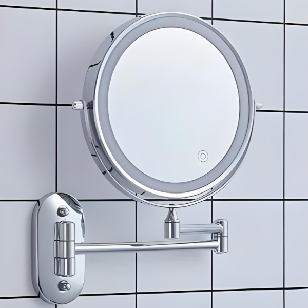 GlowMirror - Chroomzilver Oplaadbare LED vergrotende spiegel voor make-up en badkamer
