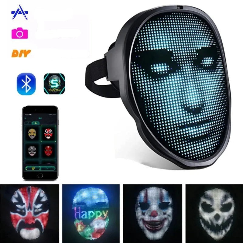 IlluMask - Heroplaadbaar LED masker met veranderend gezicht