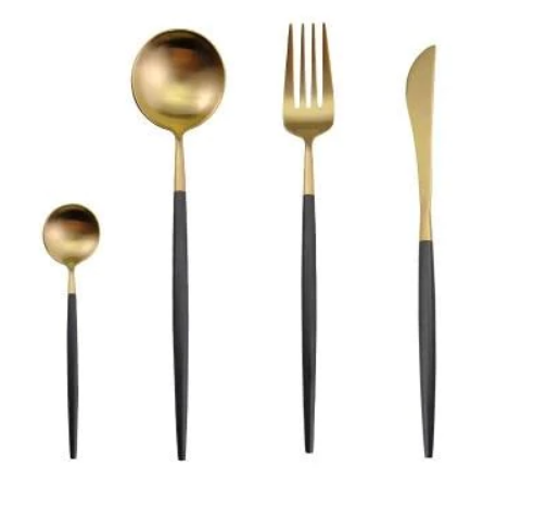 OpulentCutlery - Luxe 24-delige goud-zilver bestekset van roestvrij staal
