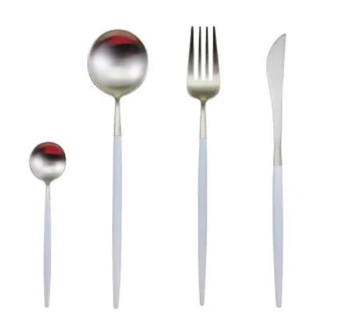 OpulentCutlery - Luxe 24-delige goud-zilver bestekset van roestvrij staal