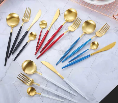 OpulentCutlery - Luxe 24-delige goud-zilver bestekset van roestvrij staal