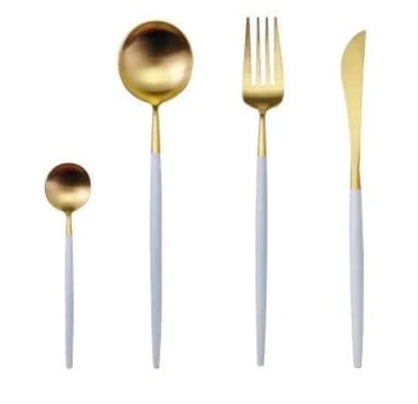 OpulentCutlery - Luxe 24-delige goud-zilver bestekset van roestvrij staal