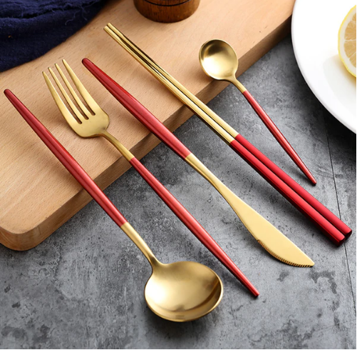 OpulentCutlery - Luxe 24-delige goud-zilver bestekset van roestvrij staal