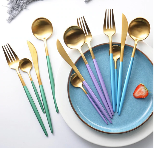 OpulentCutlery - Luxe 24-delige goud-zilver bestekset van roestvrij staal