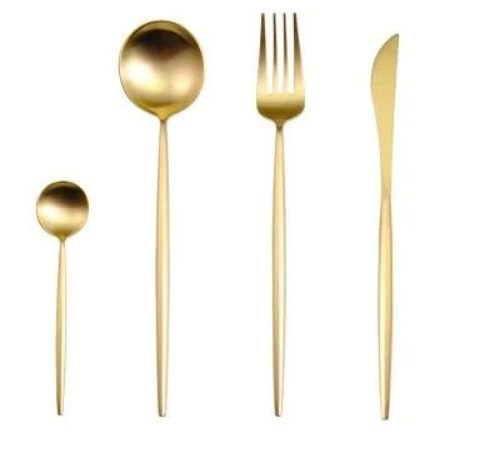 OpulentCutlery - Luxe 24-delige goud-zilver bestekset van roestvrij staal