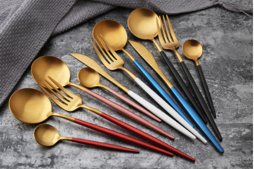 OpulentCutlery - Luxe 24-delige goud-zilver bestekset van roestvrij staal