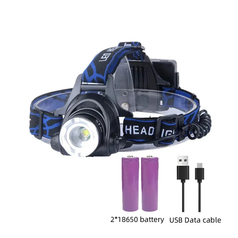 XtremeLight - Krachtige waterdichte LED-hoofdlamp met zoom & oplaadbare batterij voor buitenactiviteiten