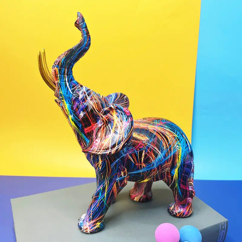Elephantique - Kleurrijk olifantenbeeld voor interieur