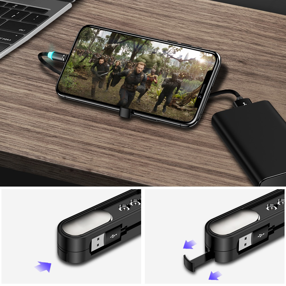 MagneCharge - Oplaadkabel 3 in 1 met magnetische aansluiting