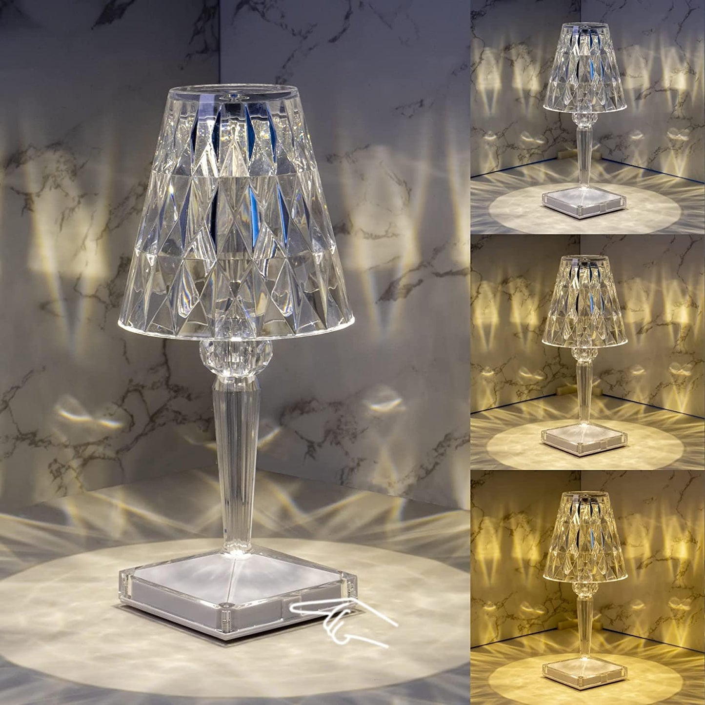 GlitzGlow - LED tafellamp gemaakt met diamantkristal