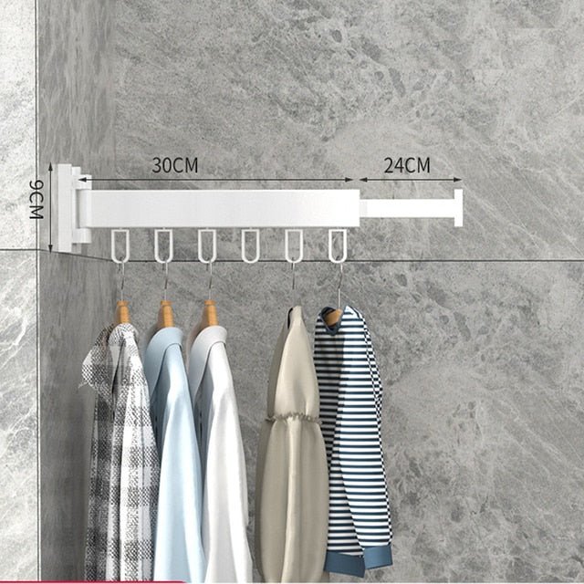TidyRacks - Uitschuifbaar kledingrek, inklapbare hanger, wandbevestiging.