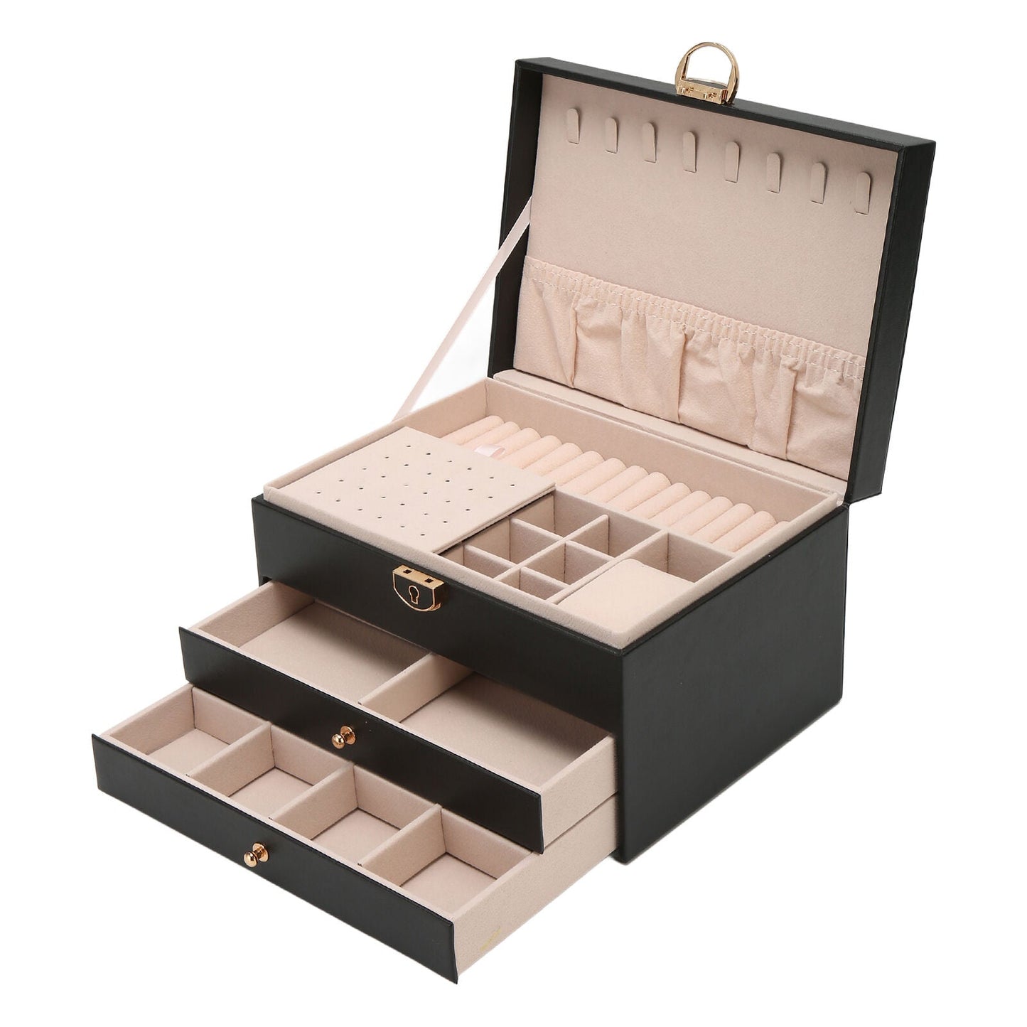 Jewellea - Mehrschichtige Leder-Schmuckschatulle
