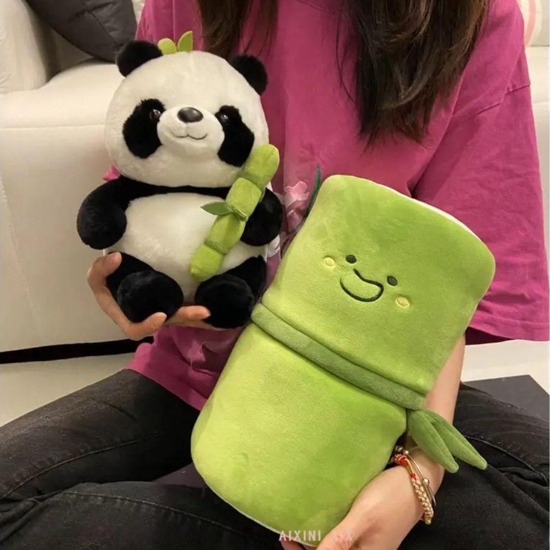 HuggiPanda - Panda Kussen Zacht, decoratief en draagbaar