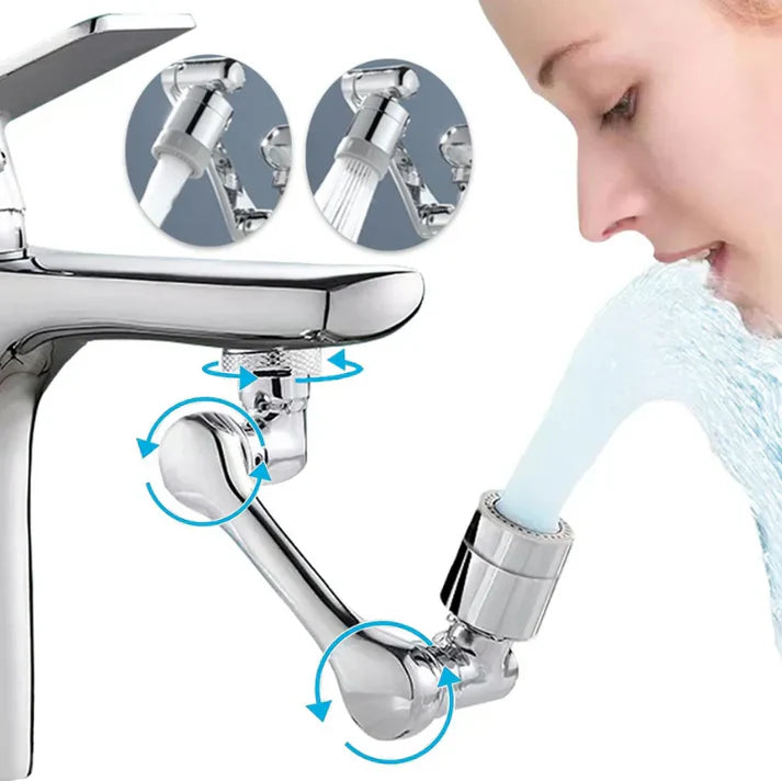 PureFlowX - Draaibaar 1080° kraanverlengstuk met twee waterstraalstanden