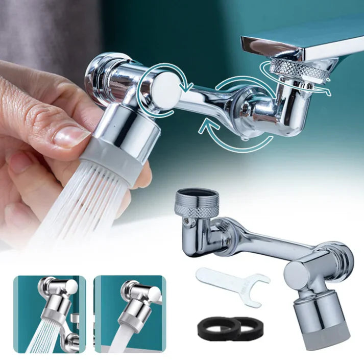 PureFlowX - Draaibaar 1080° kraanverlengstuk met twee waterstraalstanden