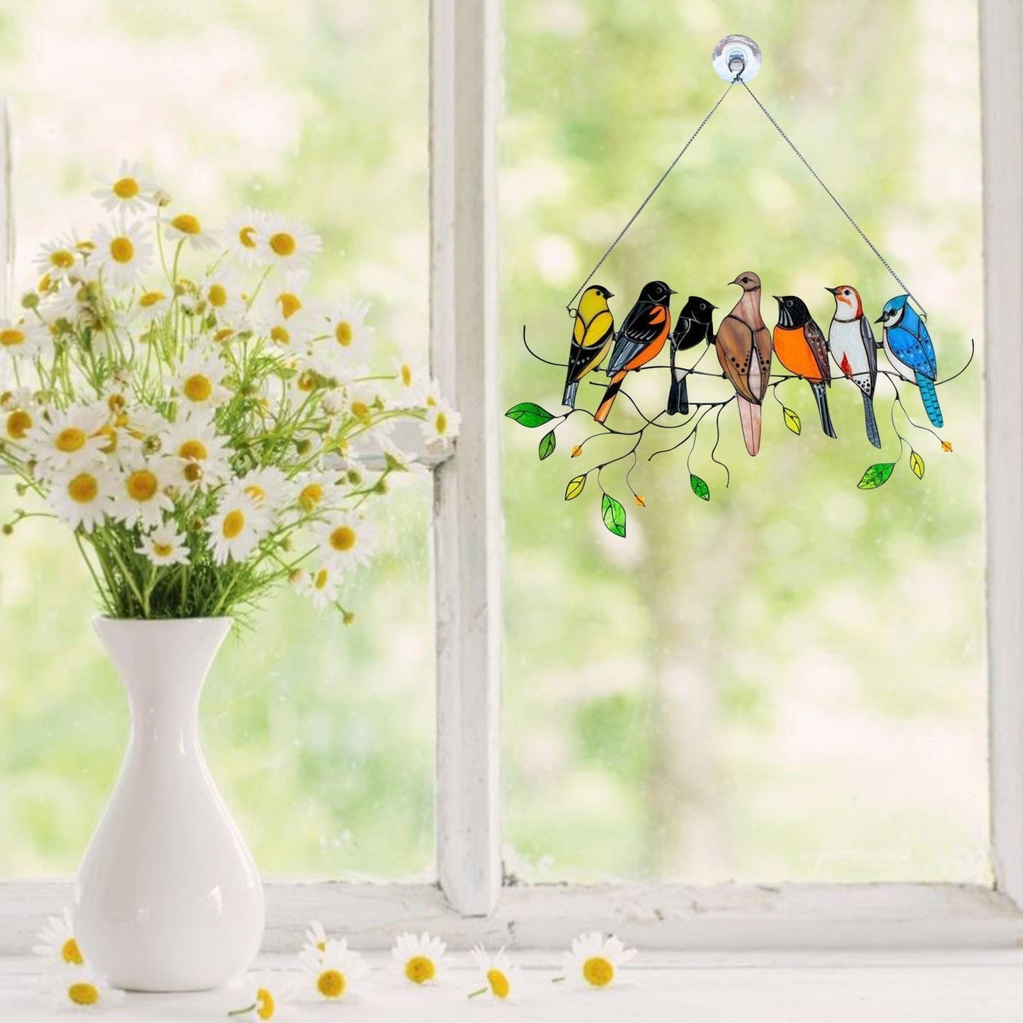 ColorAura | Gebrandschilderd glas vogel Suncatcher