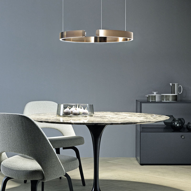 ModernLuxe | Edge Moderne Cirkel LED Hanglamp Zwart/Wit/Goud Metaal Slaapkamer/Eetkamer/Woonkamer