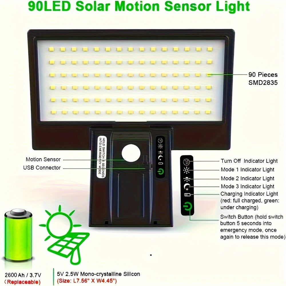 EcoSphere - Solar LED buitenlamp schijnwerper bewegingssensor - een leven lang gratis licht