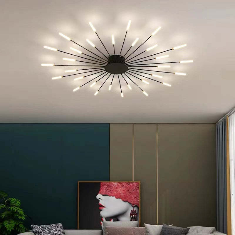 VogueGlow | Lowry Large LED Plafondlampen Wit Metaal Woonkamer Slaapkamer Hotel