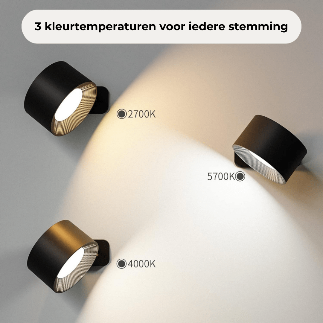 Glow360 | Draadloze oplaadbare 360° muurlamp