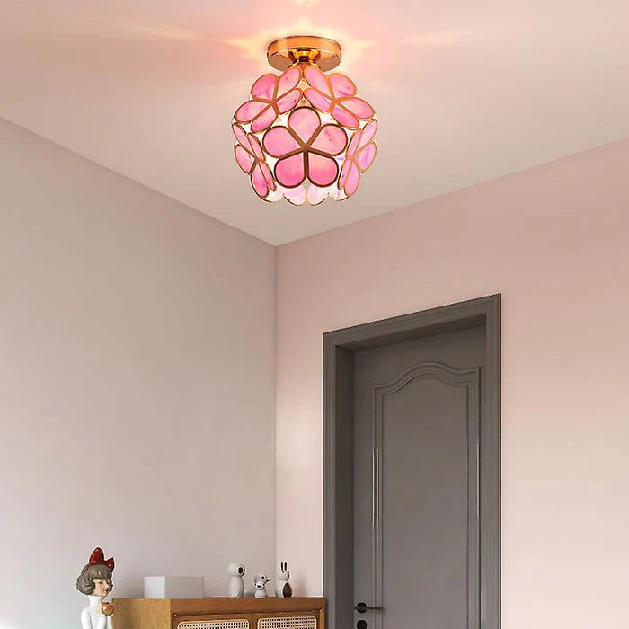 BloomGlow | Design Bloemen Stijl Glazen Hal Plafondlamp