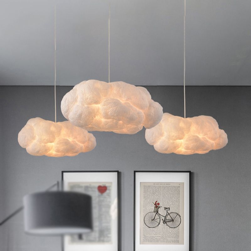 TranquilAura | Design Cloud LED Hanglamp PVC/Katoen Wit Slaap/Eet/Woonkamer