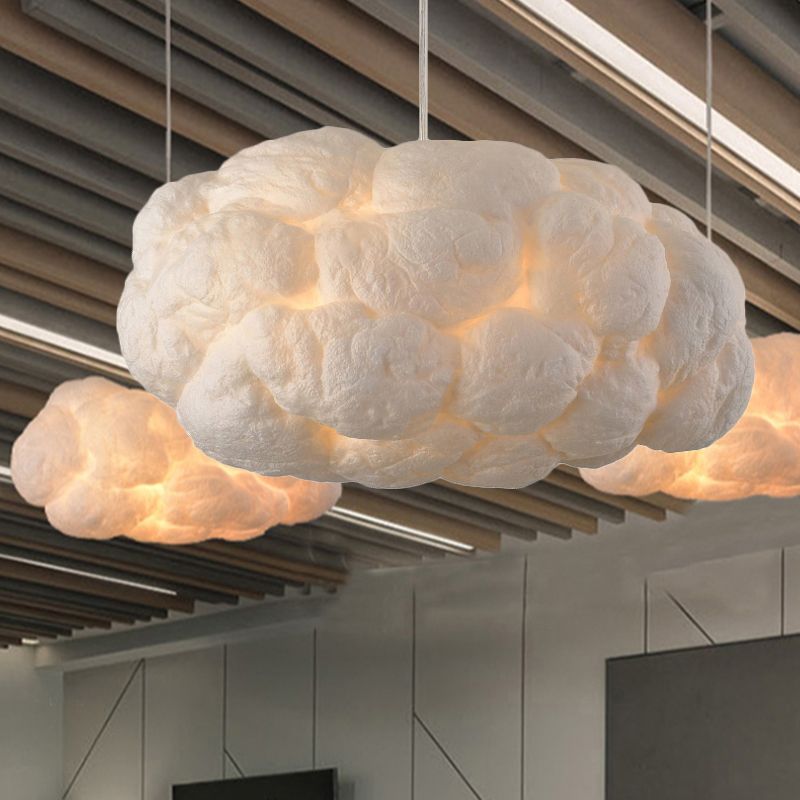 TranquilAura | Design Cloud LED Hanglamp PVC/Katoen Wit Slaap/Eet/Woonkamer