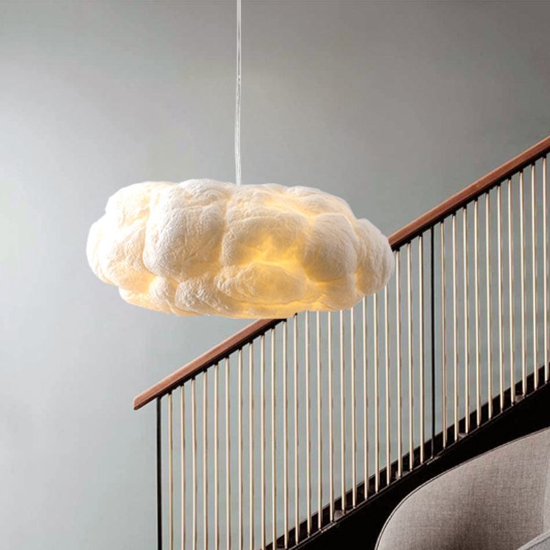 TranquilAura | Design Cloud LED Hanglamp PVC/Katoen Wit Slaap/Eet/Woonkamer