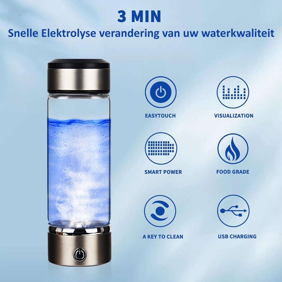 AquaZen - Gezonde Hydrogen-Waterstof-Waterbottle meer energie