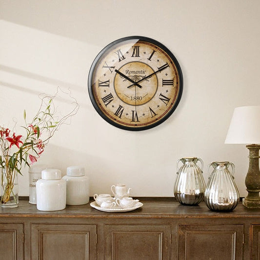 TimelessDial - Houten wandklok met retro ontwerp en messingen details