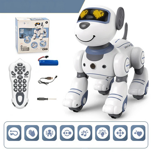 RoboPaw - Elektronische hond, stunthond, stemcommando, programmeerbare tastzin, muzikaal liedje, robothond voor kinderspeelgoed