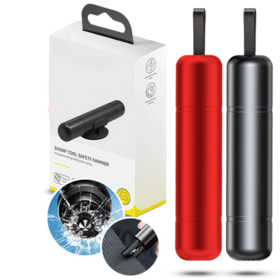 SwiftExit - Compacte noodhamer sleutelhanger met gordelsnijder