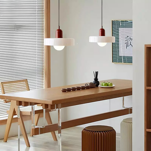 LumiDesign - Vintage glazen hanglamp met Bauhaus stijl